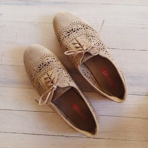 Camel Lace Oxfords